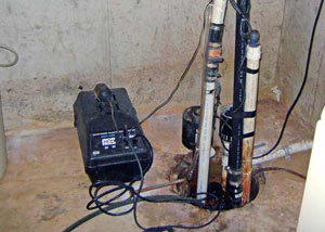 Pedestal sump pump system installed in a home in Clarksville